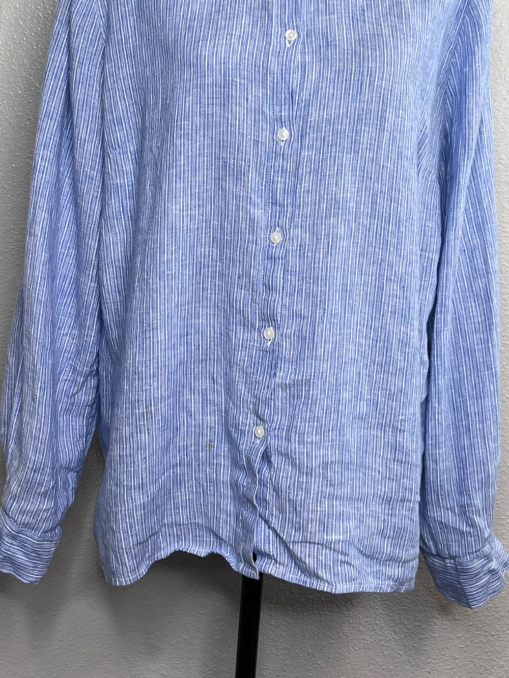 Charter Club Sz XL 100% Linen Striped Boho Lightweight Mixed Print Tunic Shirt - Picture 4 of 12